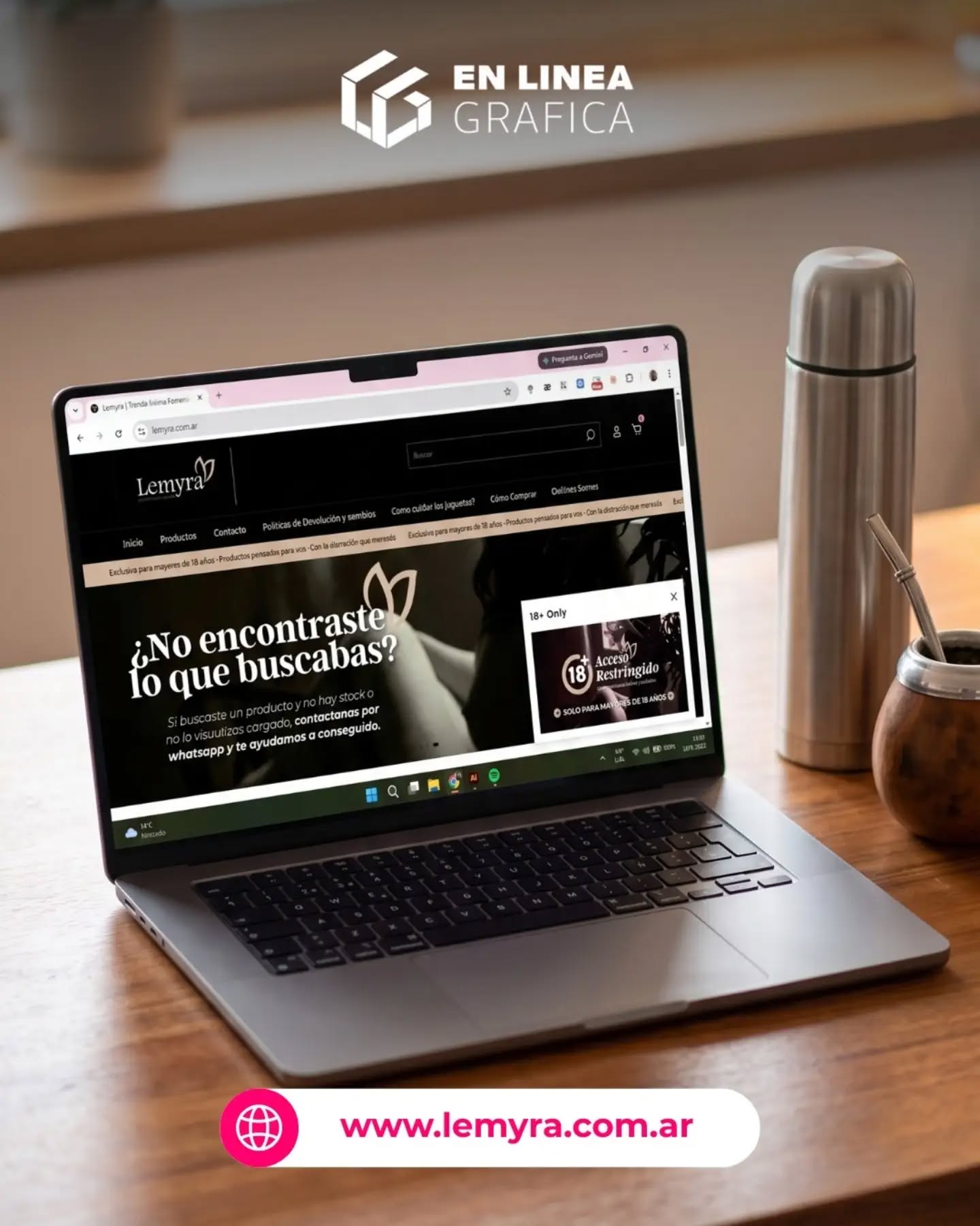 Mockup de la tienda online Lemyra